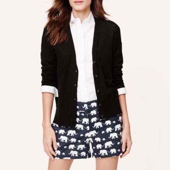 LOFT Pants - LOFT elephant print linen blend shorts